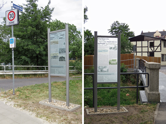 Die in 2017 aufgestellten Infotafeln an der Sandershaäuser Straße und am Dormannweg 