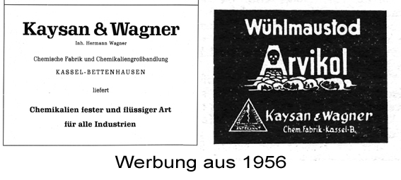 Werbung der Fa. Kaysan und Wagner fuer Avikol, 1956 