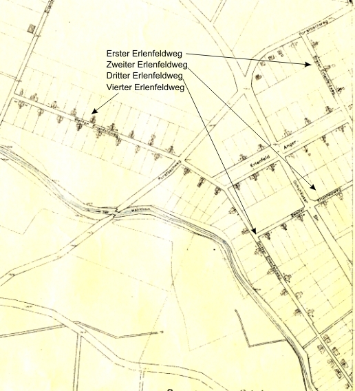 Die Erlenfeldsiedlung Ausschnitt aus der Kasseler Karte von 1943 