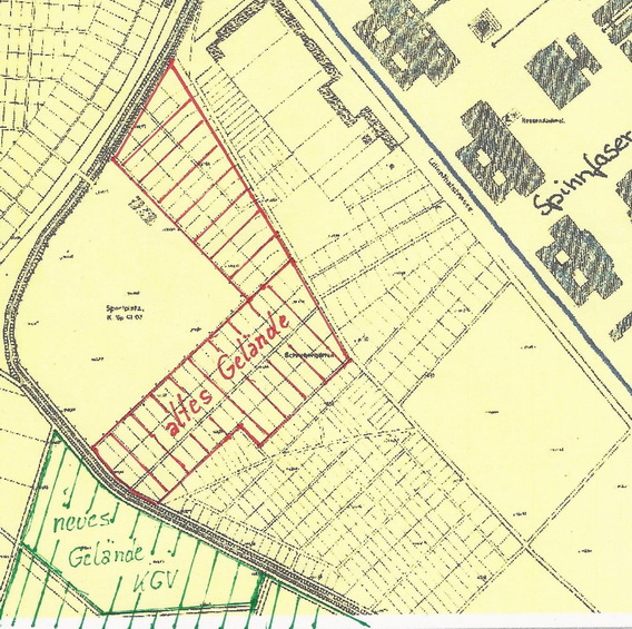 Karte des alten und neuen Vereinsgeländes 