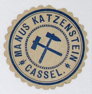 Klebesiegel der Fa. Manus Katzenstein Cassel 