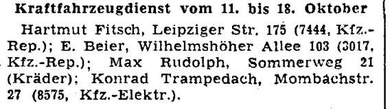 Kraftfahrzeugdienst Bekanntgabe 1953 