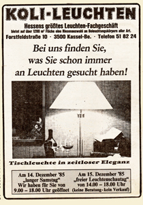 Zeitungswerbung in den 1980er Jahren