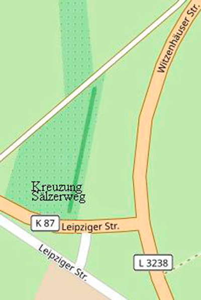 Karte zu Kreuzung Sälzerweg heute Kreuzung K87 mit L3238 