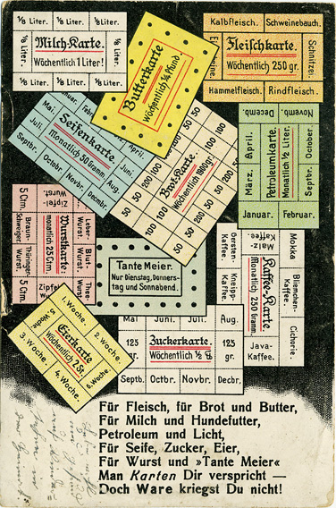 Sammlung von Bezugskarten aus dem 1. Weltkrieg