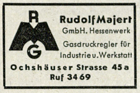Eintrag der Rudolf Majert GmbH im Kasseler Adressbuch 