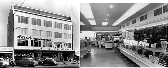 Ladengeschäft in der Kurfürstenstrass Geschäftsräume in der Kurfürstenstrasse, 50er Jahre