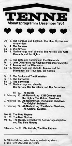 Monatsprogramm Dezember 1964, Tenne 
