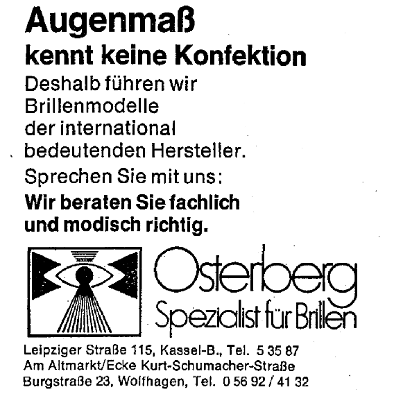 Osterberg Werbung von 1979 