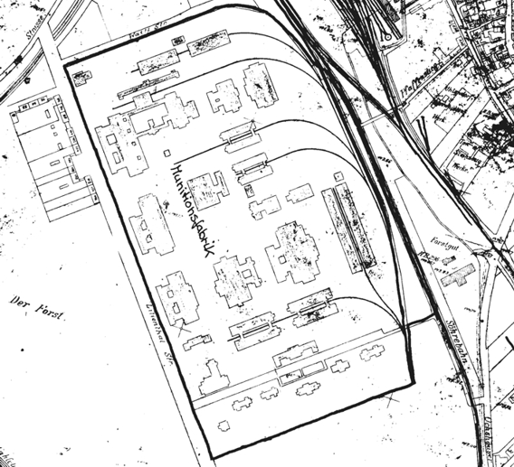 Plan der Munitionsfabrik 1915 