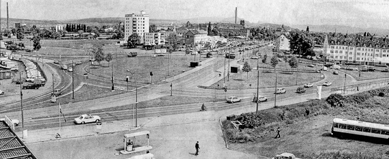 Luftbild Platz der dt. Einheit 1976 