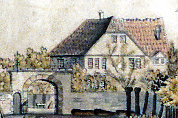 Der Ringhof, Ausschnitt aus einem Gemälde um 1800 