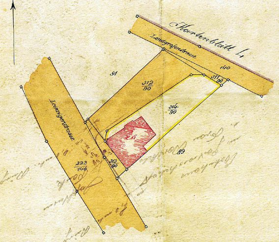 Römerhalle, Lageplan 1906 