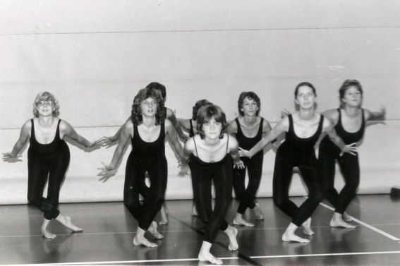 Training der Sportgymnastikgruppe VfB Kassel e.V., Inge Nagel zweite von links 1983 