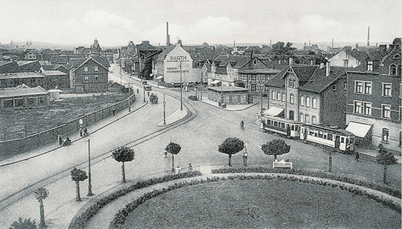 Blick auf die Wendeschleife am Leipzigerplatz 1920 