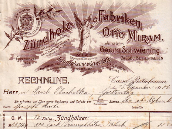 Otto Miram Rechnug aus 1906 
